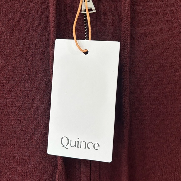 Quince Women’s Mongolian Cashmere Full Zip Hoodie L burgundy NWT - Picture 6 of 13